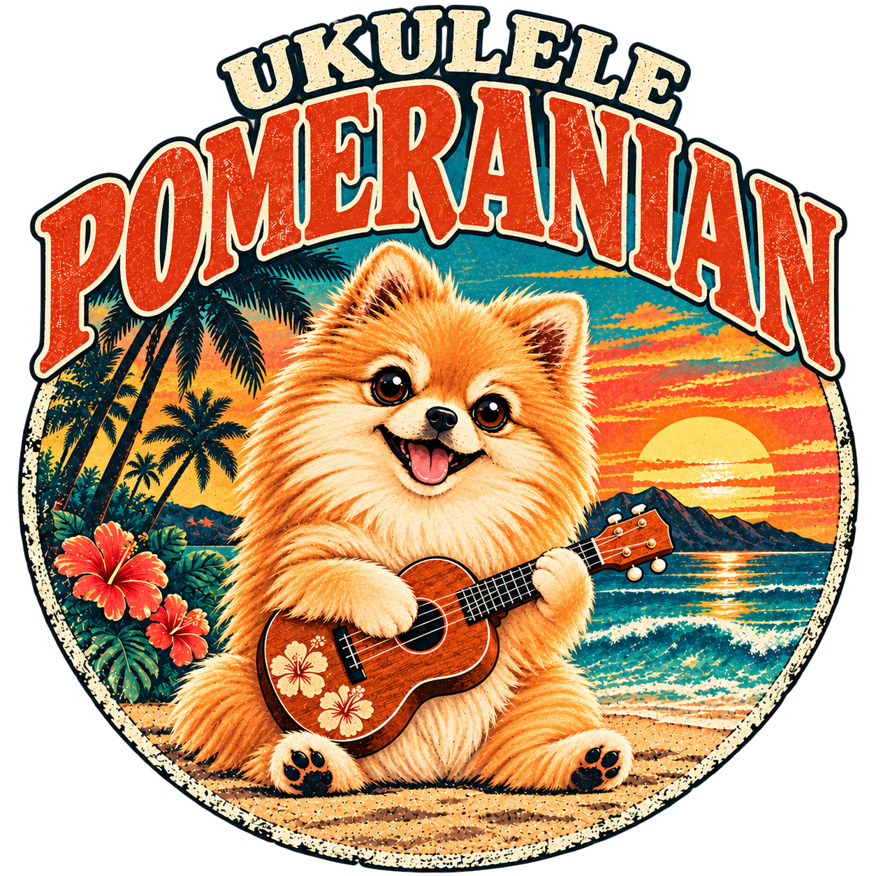 ウクレレとポメラニアンを組み合わせたJam’s Ukuleleのオリジナルデザイン