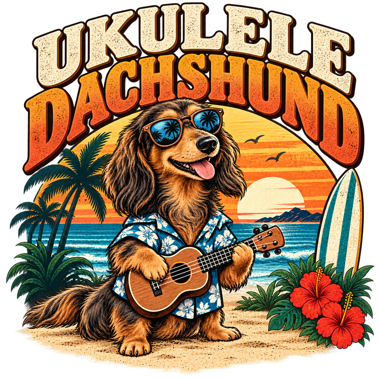 ウクレレとダックスフンドを組み合わせたJam’s Ukuleleのオリジナルデザイン
